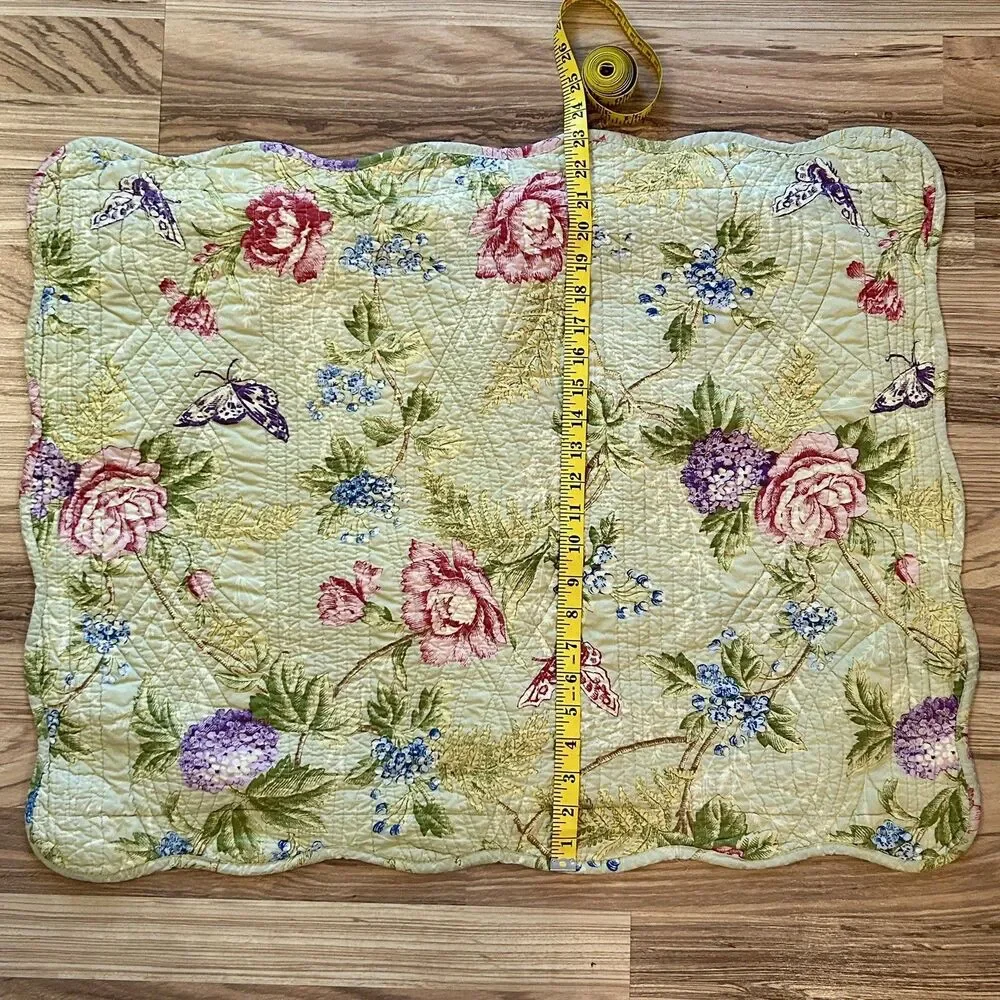 MaryJane’s Home Floral King Comforter Shams Quilt Cottagecore Prarie Bloom Green